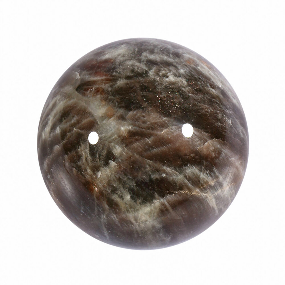 Maansteen (blauw) met zonnesteen bol 56 mm | 245 gram