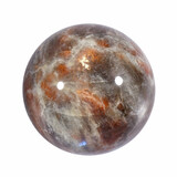 Maansteen (blauw) met zonnesteen bol 59 mm | 278 gram