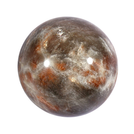 Maansteen (blauw) met zonnesteen bol 59 mm | 278 gram