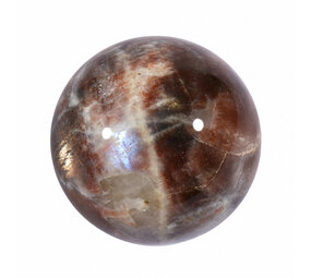 Maansteen (blauw) met zonnesteen bol 59 mm | 283 gram