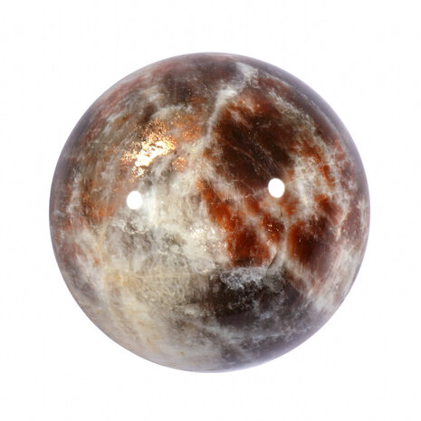 Maansteen (blauw) met zonnesteen bol 59 mm | 283 gram