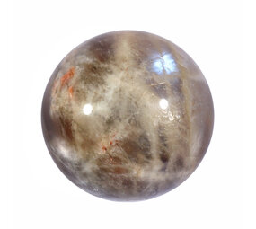 Maansteen (blauw) met zonnesteen bol 59 mm | 284 gram