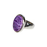 Zilveren ring charoiet maat 16 1/2 | ovaal 1,6 x 1,1 cm