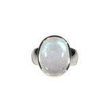 Zilveren ring maansteen (regenboog) maat 17 1/2 | ovaal 1,65 x 1,25 cm