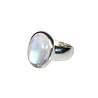 Zilveren ring maansteen (regenboog) maat 17 1/2 | ovaal 1,6  x 1,2 cm