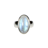 Zilveren ring maansteen (regenboog) maat 17 1/2 | ovaal 1,8  x 1 cm