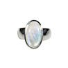 Zilveren ring maansteen (regenboog) maat 19  | ovaal 1,7 x 1 cm