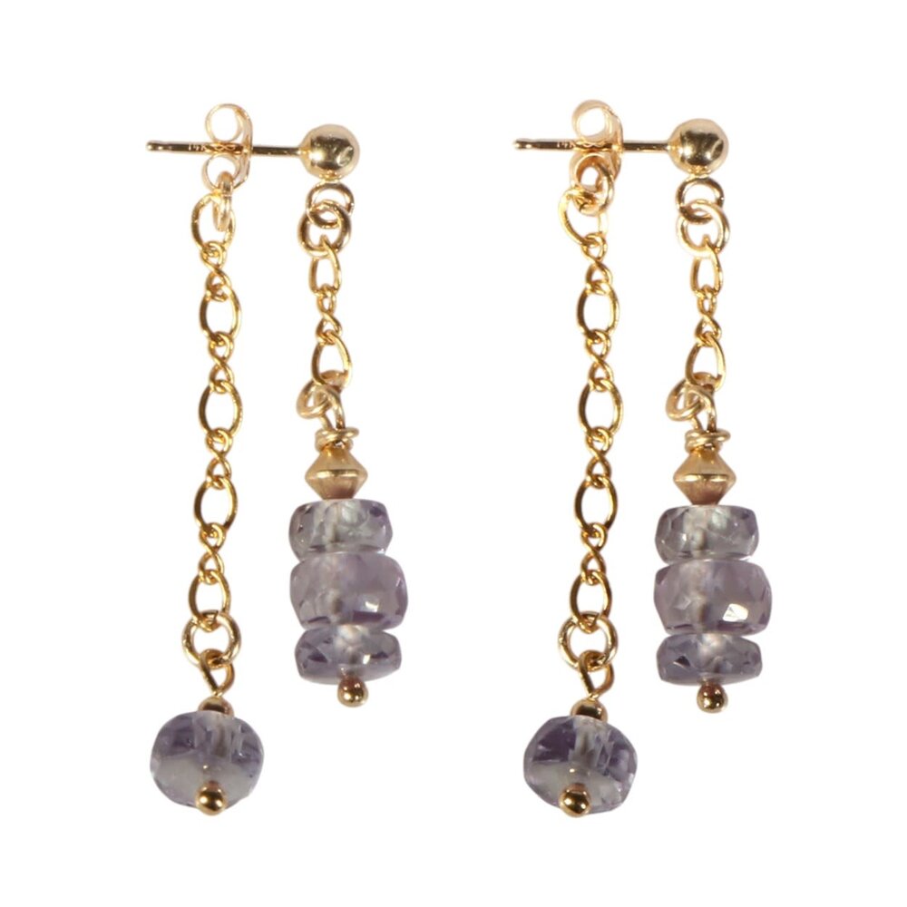 Gouden (14k) met gold filled oorstekers alexandriet