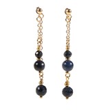 Gouden (14k) met gold filled oorstekers saffier