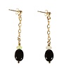 Gouden (14k) met gold filled oorstekers sugiliet met edelopaal