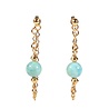 Gouden (14k) met gold filled oorstekers larimar