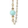 Gouden (14k) met gold filled oorstekers larimar