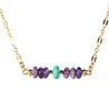 Gold filled ketting charoiet en turkoois rondelles