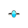 Zilveren ring turkoois (sleeping beauty) maat 18 (licht verstelbaar) | ovaal 1,2 x 0,7 cm