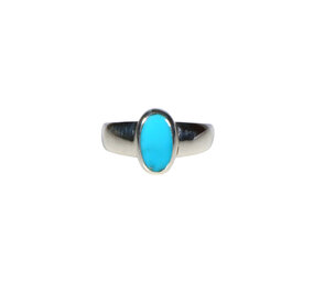 Zilveren ring turkoois (sleeping beauty) maat 17 | ovaal 1 x 0,5 cm