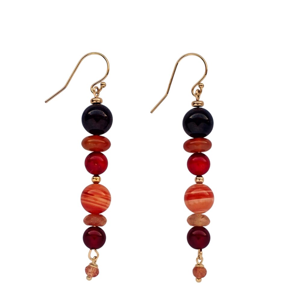 Gold filled oorbellen "fire"