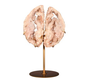 Amethist (roze) A-kwaliteit paar op standaard 16 x 16 x 1,5 cm | 1060 gram