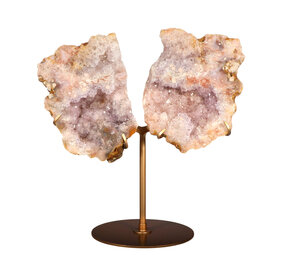 Amethist (roze) A-kwaliteit paar op standaard 22 x 14,5 x 2 cm | 1148 gram