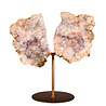 Amethist (roze) A-kwaliteit paar op standaard 22 x 14,5 x 2 cm | 1148 gram