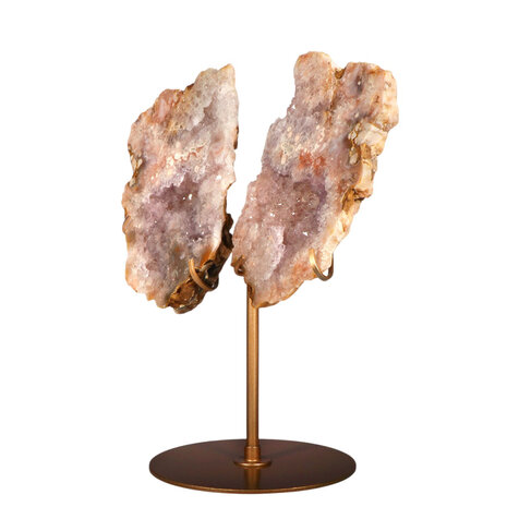 Amethist (roze) A-kwaliteit paar op standaard 22 x 14,5 x 2 cm | 1148 gram