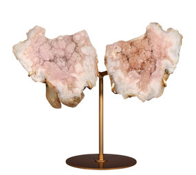 Amethist (roze) A-kwaliteit vlinder op standaard 28,5 x 14 x 2,5 cm | 1282 gram
