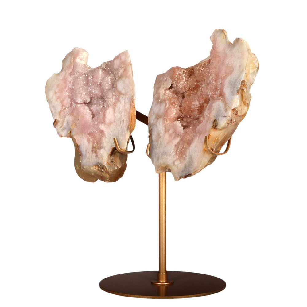 Amethist (roze) A-kwaliteit vlinder op standaard 28,5 x 14 x 2,5 cm | 1282 gram