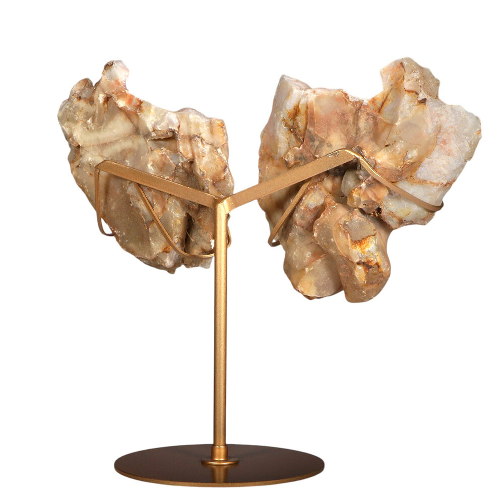 Amethist (roze) A-kwaliteit vlinder op standaard 28,5 x 14 x 2,5 cm | 1282 gram