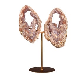 Amethist (roze) A-kwaliteit vlinder op standaard 24,5 x 20,5 x 2,5 cm | 1538 gram