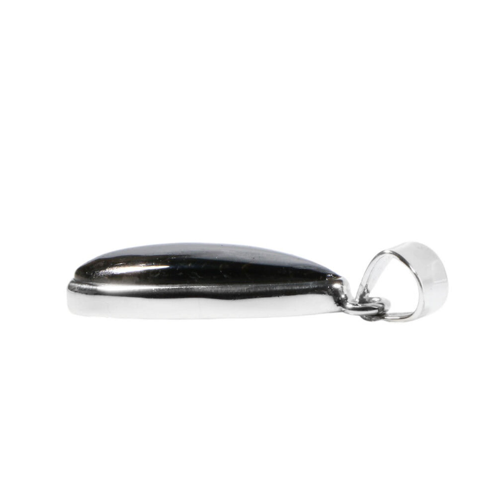 Zilveren hanger nuummiet | druppel 2,8 x 1,3 cm