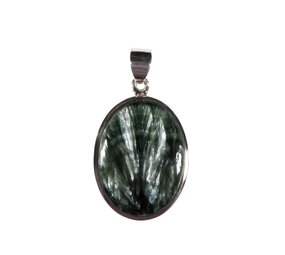 Zilveren hanger serafiniet | ovaal 2,6 x 2 cm