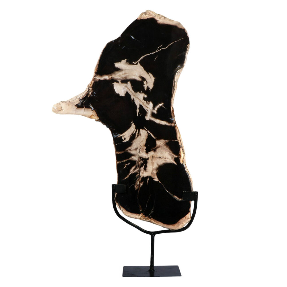 Versteend hout schijf gepolijst op standaard 44,6 x 29 x 3,9 cm | 3,1 kg