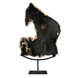 Versteend hout schijf gepolijst op standaard 37,5 x 28,7 x 2,3 cm | 3,1 kg