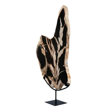 Versteend hout schijf gepolijst op standaard 52,3 x 35,5 x 2,7 cm | 4,7 kg