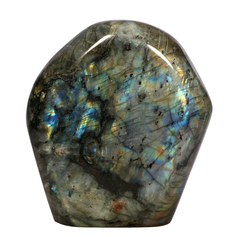 Labradoriet A-kwaliteit sculptuur 13,4 x 11,5 x 4,4 cm | 1311 gram
