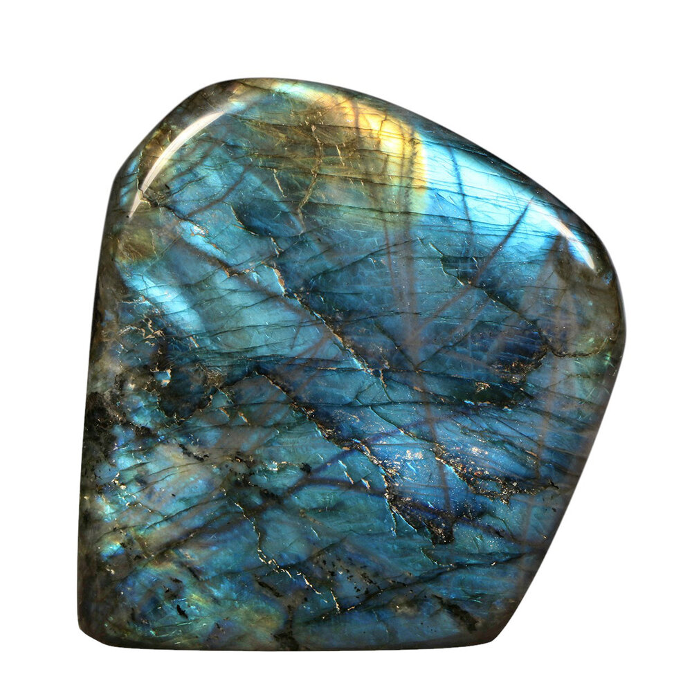 Labradoriet A-kwaliteit sculptuur 14,8 x 12,7 x 4,1 cm | 1638 gram