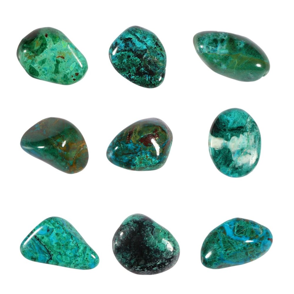 Chrysocolla A-kwaliteit steen getrommeld | middel (M) Chrysocolla A-kwaliteit steen getrommeld | middel (M)