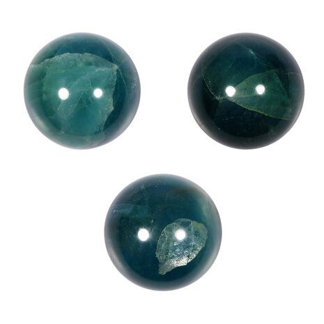 Fluoriet (blauw/groen) bol 35 - 40 mm