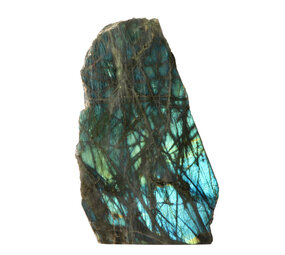 Labradoriet ruw 1 zijde gepolijst staand 21,7 x 13,1 x 5 cm | 2736 gram