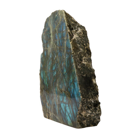 Labradoriet ruw 1 zijde gepolijst staand 21,7 x 13,1 x 5 cm | 2736 gram