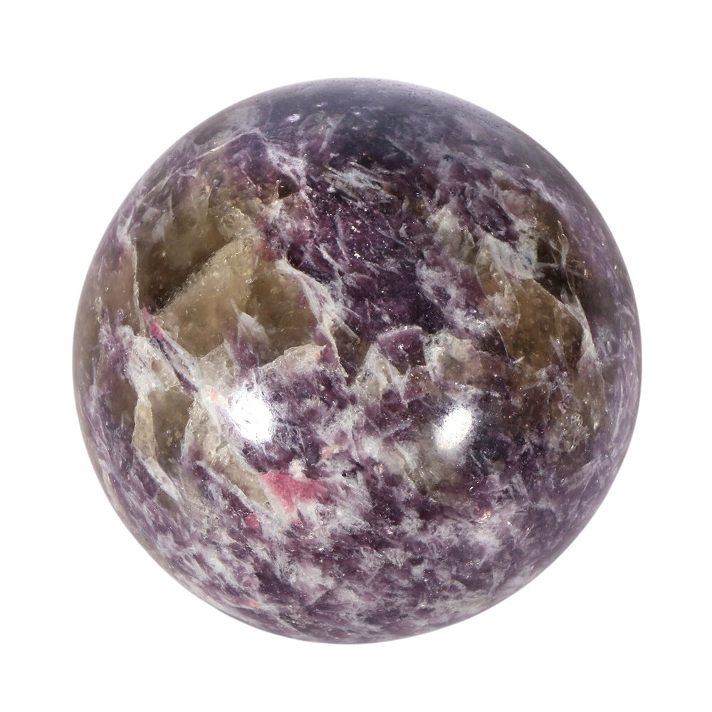 Lepidoliet met roze toermalijn (unicorn stone) bol 70 mm | 515 gram