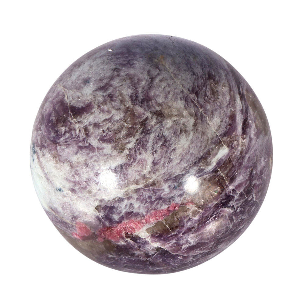 Lepidoliet met roze toermalijn (unicorn stone) bol 72 mm | 524 gram Lepidoliet met roze toermalijn (unicorn stone) bol 72 mm | 524 gram