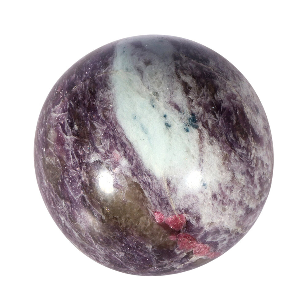 Lepidoliet met roze toermalijn (unicorn stone) bol 72 mm | 524 gram Lepidoliet met roze toermalijn (unicorn stone) bol 72 mm | 524 gram