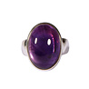 Zilveren ring amethist maat 19 1/2 | ovaal 2,2 x 1,6 cm