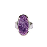 Zilveren ring charoiet maat 16 1/2 | ovaal 2 x 1,1 cm Zilveren ring charoiet maat 16 1/2 | ovaal 2 x 1,1 cm