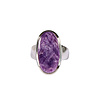 Zilveren ring charoiet maat 16 1/2 | ovaal 2 x 1,1 cm