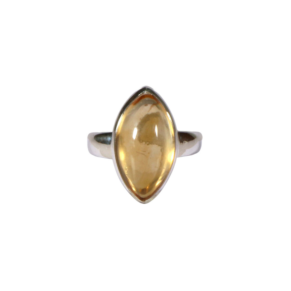 Zilveren ring citrien maat 18 | markies 1,8 x 1 cm Zilveren ring citrien maat 18 | markies 1,8 x 1 cm