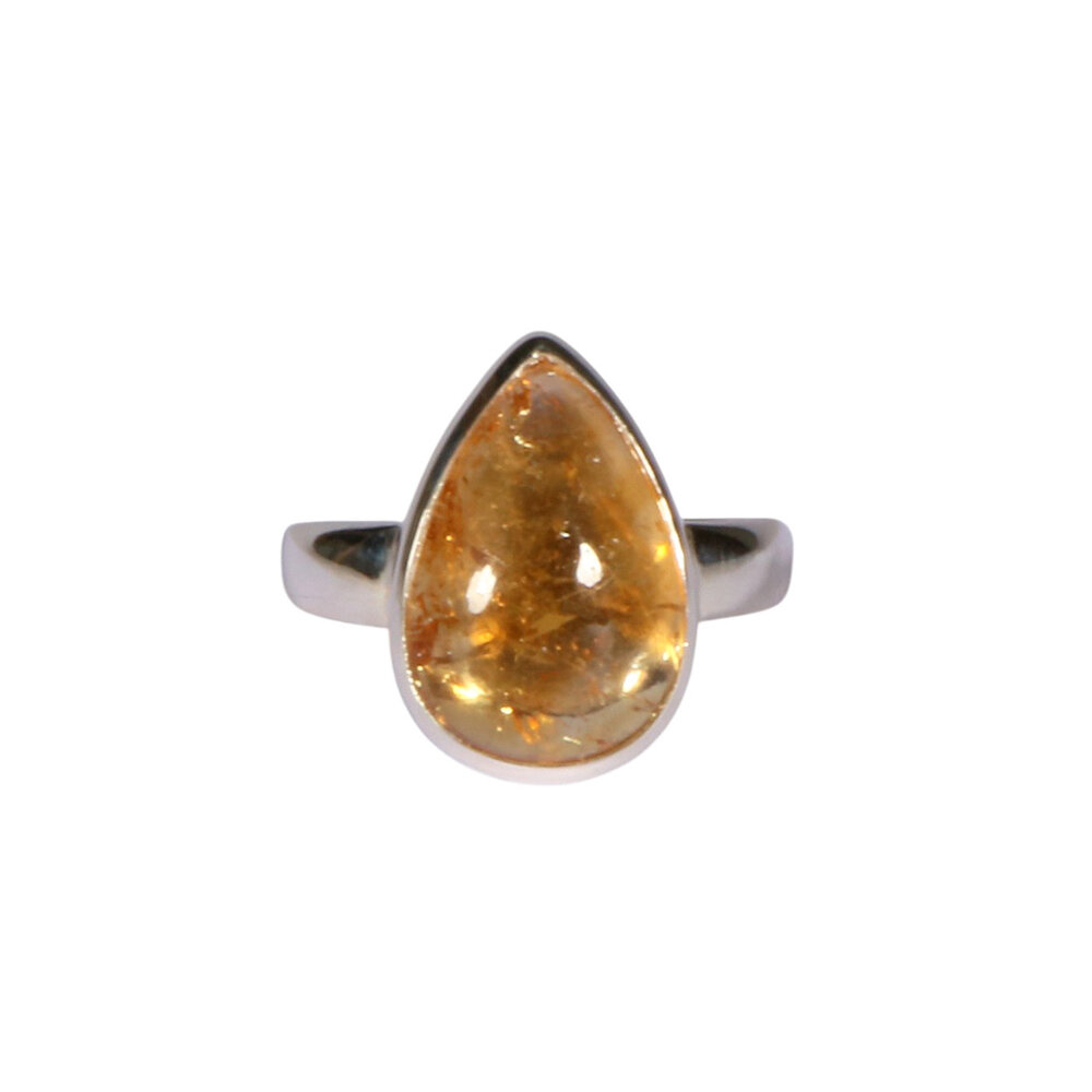 Zilveren ring citrien maat 19 1/2 | druppel 1,7 x 1,2 cm Zilveren ring citrien maat 19 1/2 | druppel 1,7 x 1,2 cm