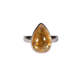 Zilveren ring citrien maat 19 1/2 | druppel 1,7 x 1,2 cm Zilveren ring citrien maat 19 1/2 | druppel 1,7 x 1,2 cm