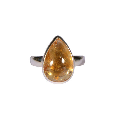 Zilveren ring citrien maat 19 1/2 | druppel 1,7 x 1,2 cm Zilveren ring citrien maat 19 1/2 | druppel 1,7 x 1,2 cm