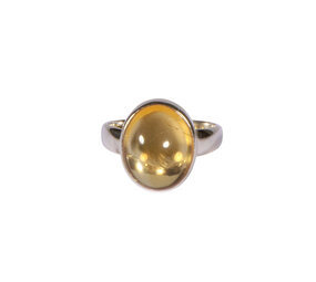 Zilveren ring citrien maat 17 | ovaal 1,4 x 1,1 cm Zilveren ring citrien maat 17 | ovaal 1,4 x 1,1 cm